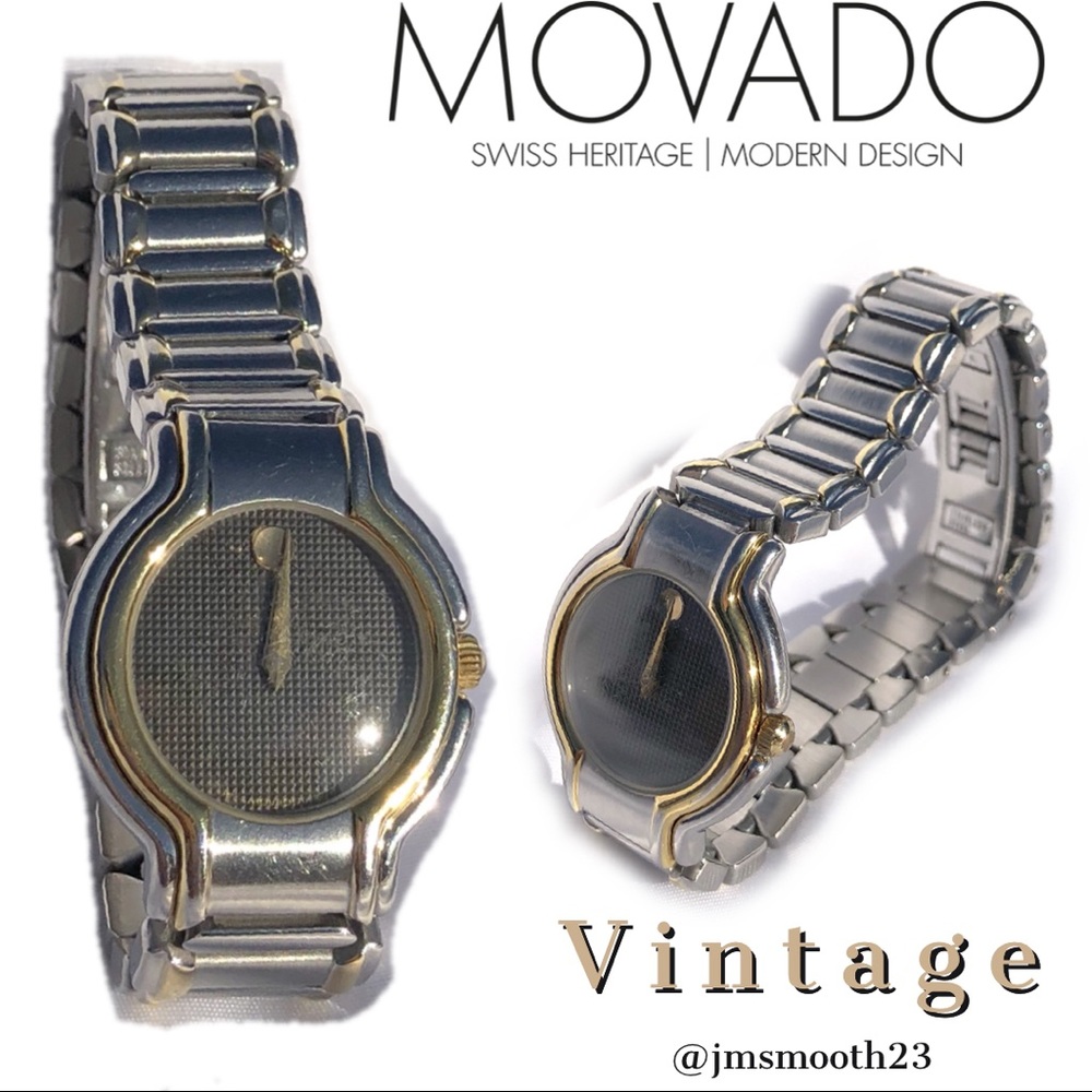 Vintage Movado Museum Silver & gold stainless steel 628